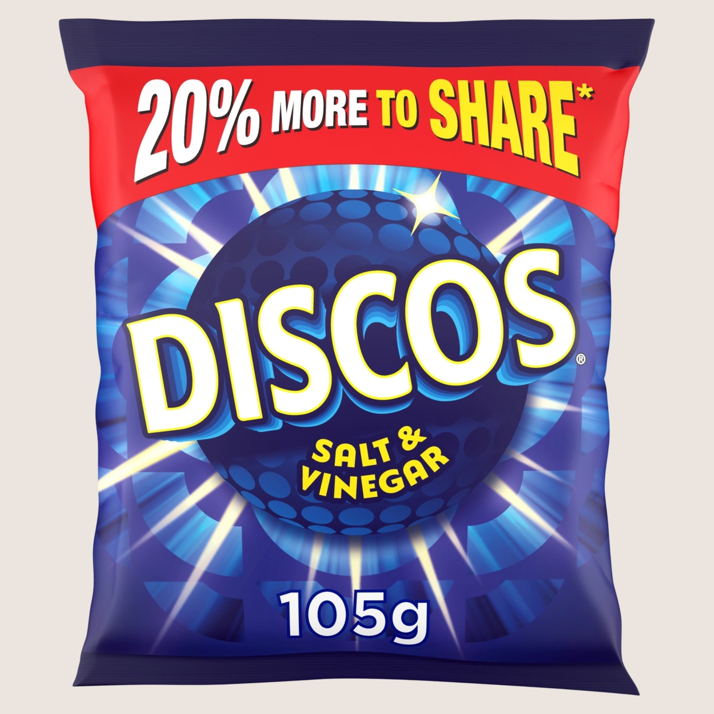 Discos Salt & Vinegar Sharing Crisps No Artificial Additives 105g