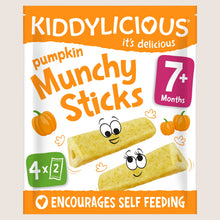 Kiddylicious Pumpkin Munchy Sticks Baby Snacks Gentle Formula 4x4g