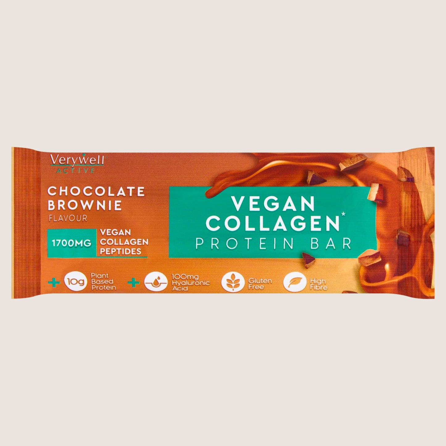 Verywell Active Chocolate Brownie Flavour Vegan Collagen Protein Bar
