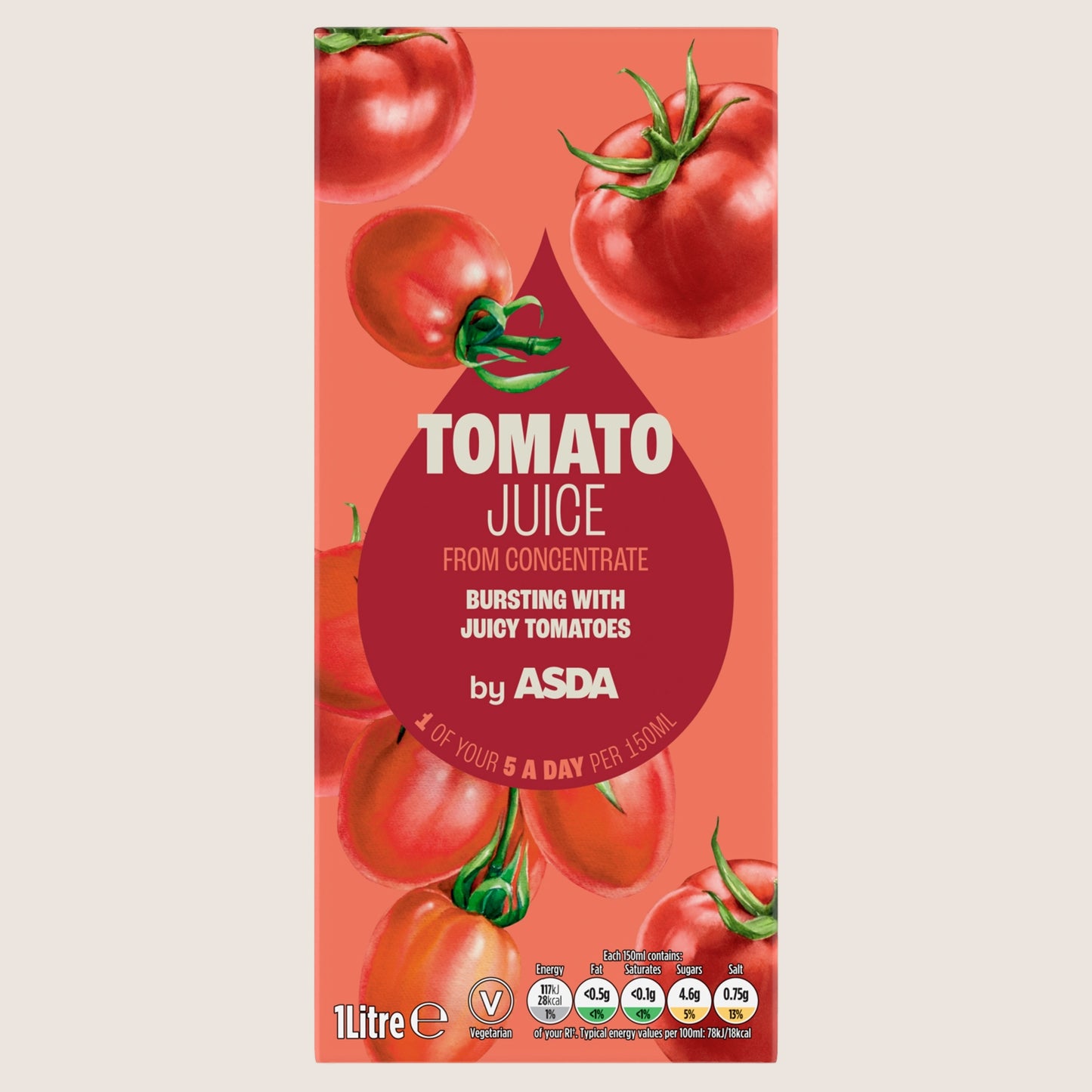 ASDA Tomato Juice from Concentrate Refreshing 1 Litre