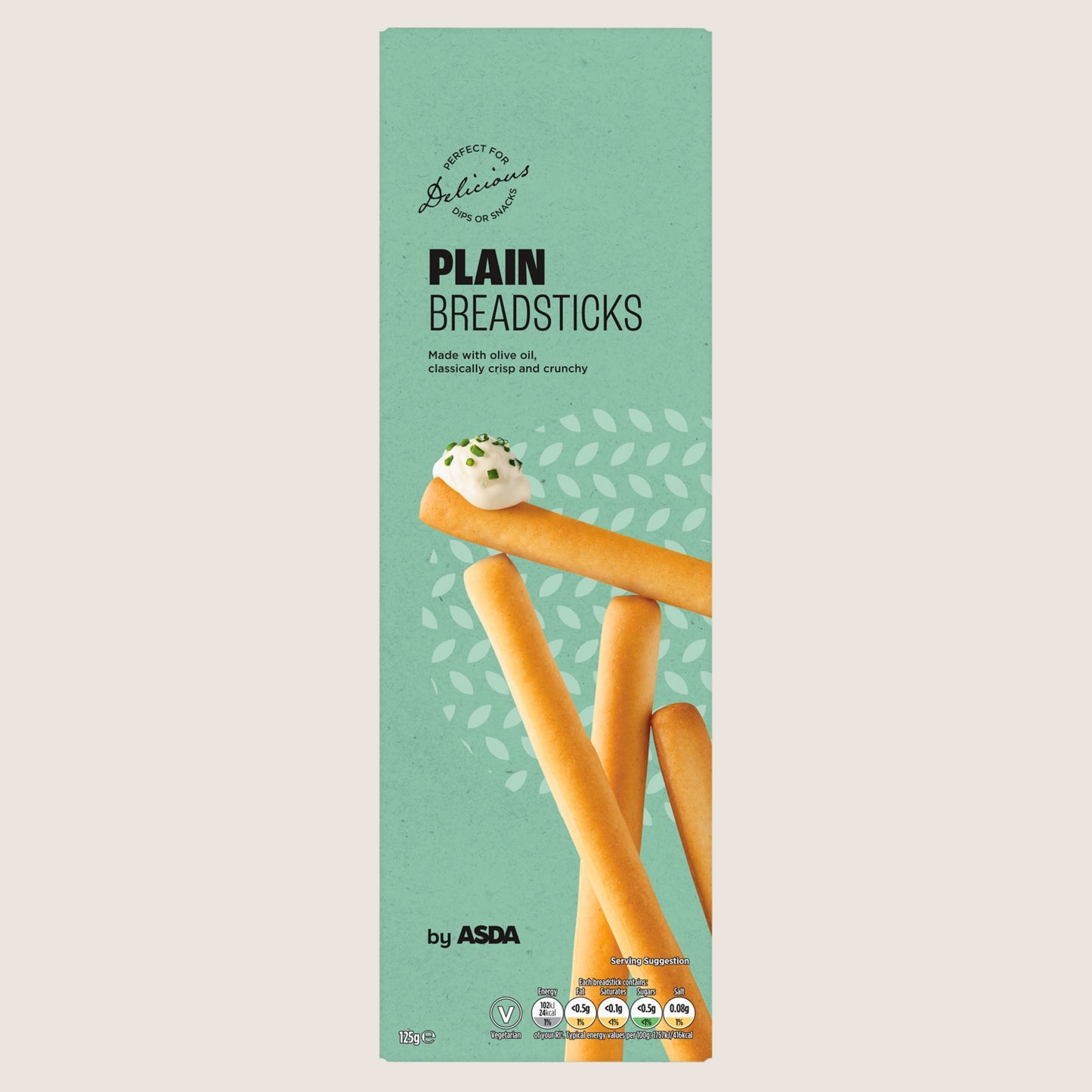 ASDA Plain Breadsticks Free From Artificial Additives 125g