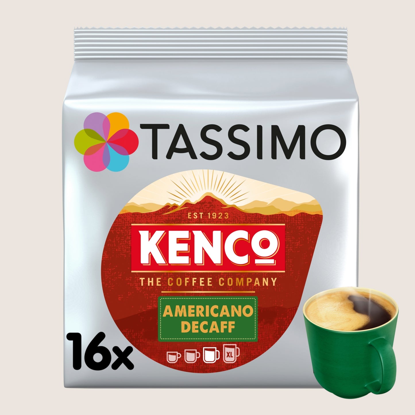 Tassimo Kenco Americano Decaff Coffee Pods x16 Decaffeinated