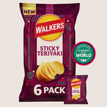 Walkers Sticky Teriyaki Flavour Sharing Crisps No Artificial Additives 6x25g