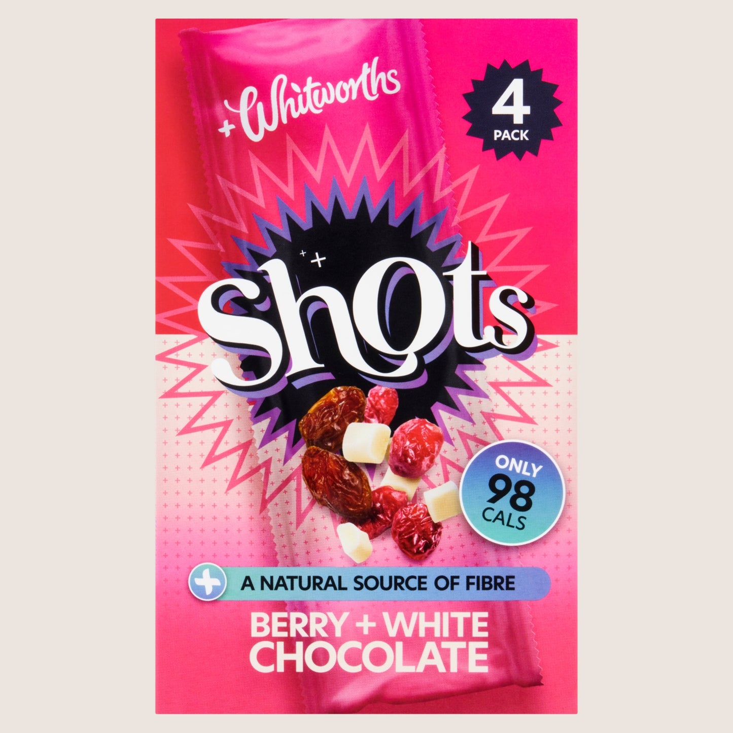 Whitworths Berry + White Chocolate Shots Multipack 4 x 25g