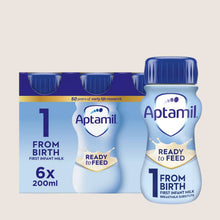 Aptamil 1 First Infant Baby Milk Liquid Formula Ready to Feed Multipack from Birth Suitable from Birth 6x200ml