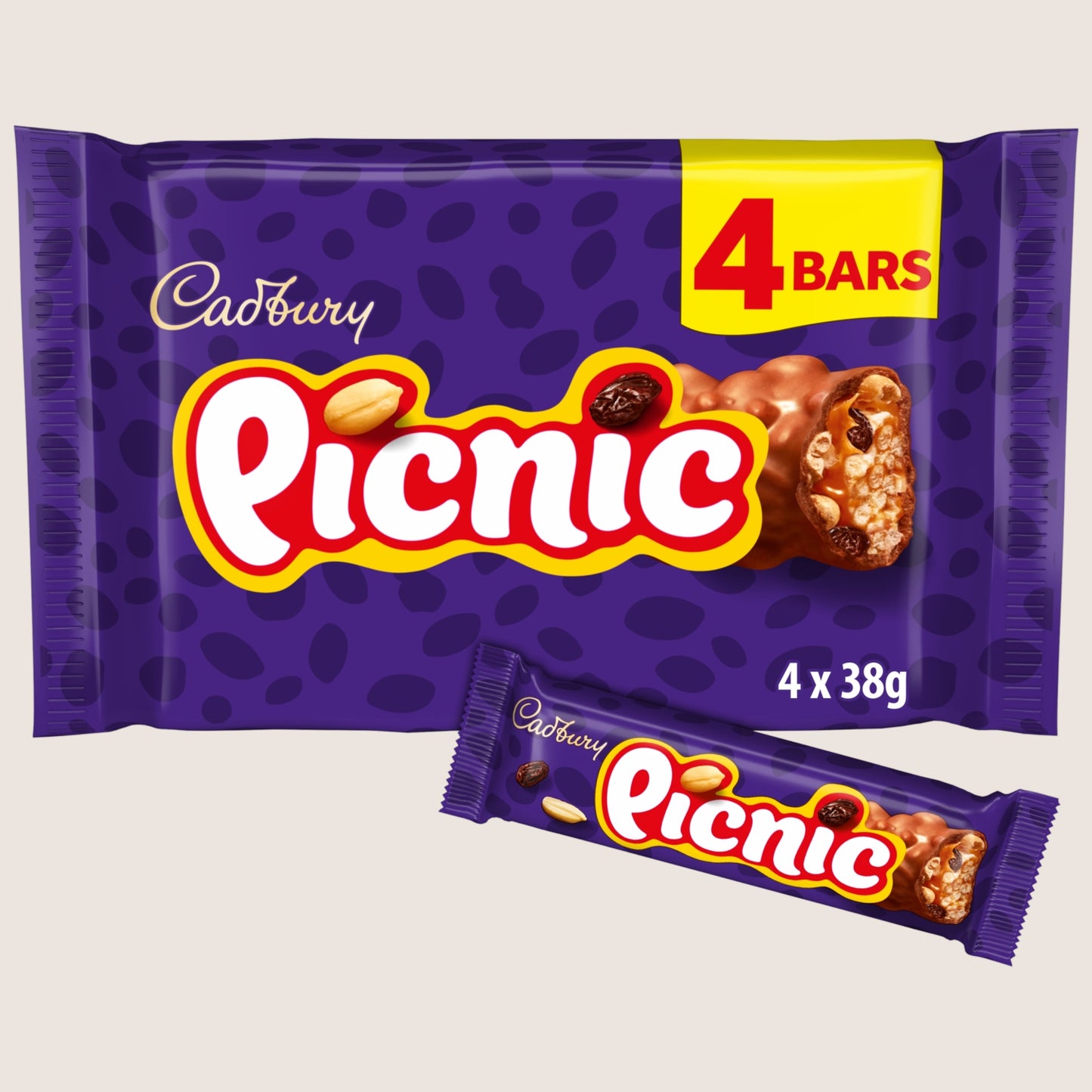 Cadbury Picnic Chocolate Bar 4 Pack 4 x 38g