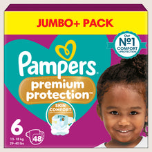 Pampers Premium Protection Size 6, 48 Baby Nappies, - Jumbo+ Pack Dermatologist Tested 13kg