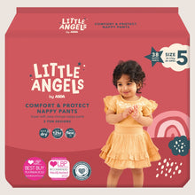 LITTLE ANGELS by ASDA Comfort & Protect Size 5 12- 38 Nappy Pants Size 5 17kg