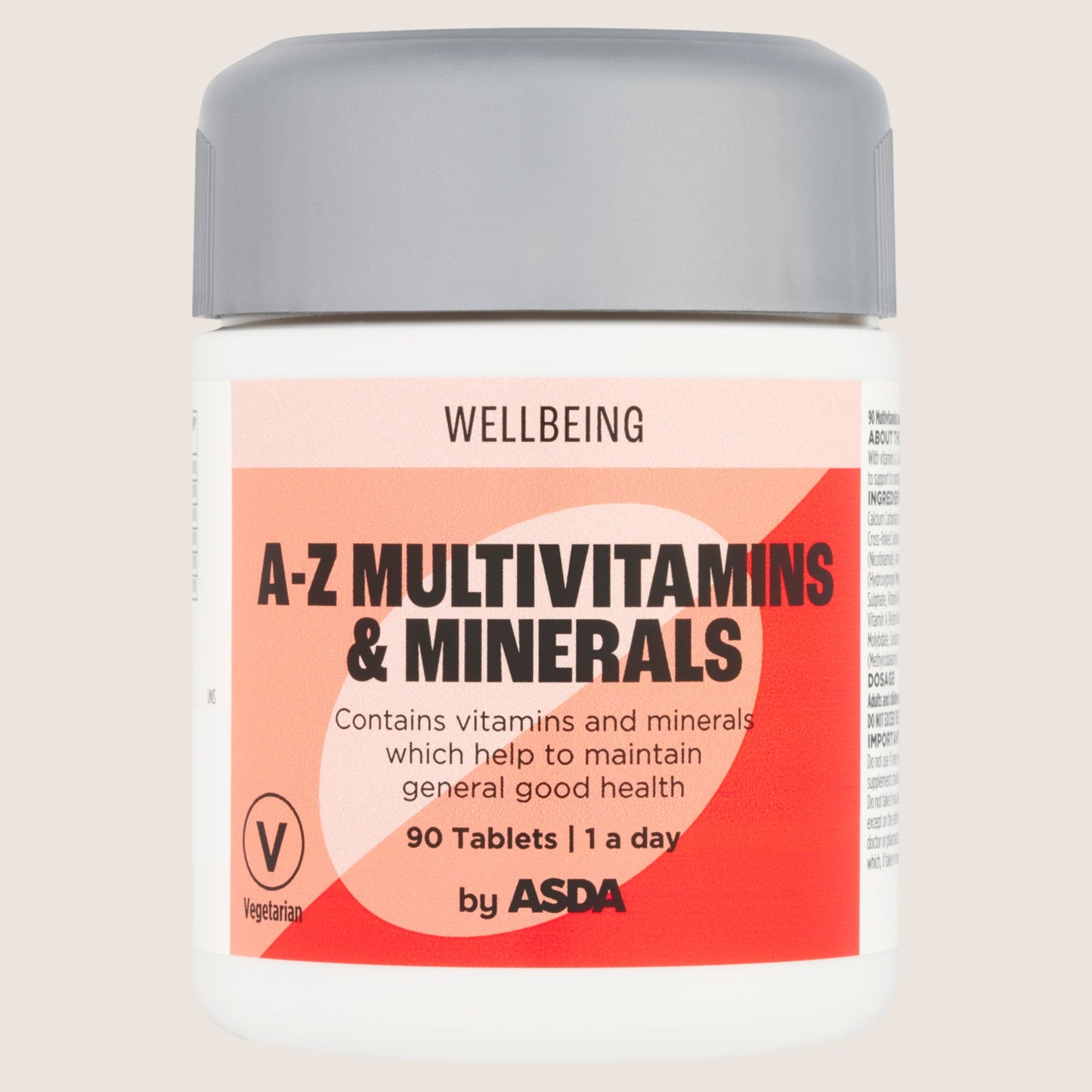 ASDA Wellbeing 1 a day A-Z Multivitamins & Minerals 90 Tablets