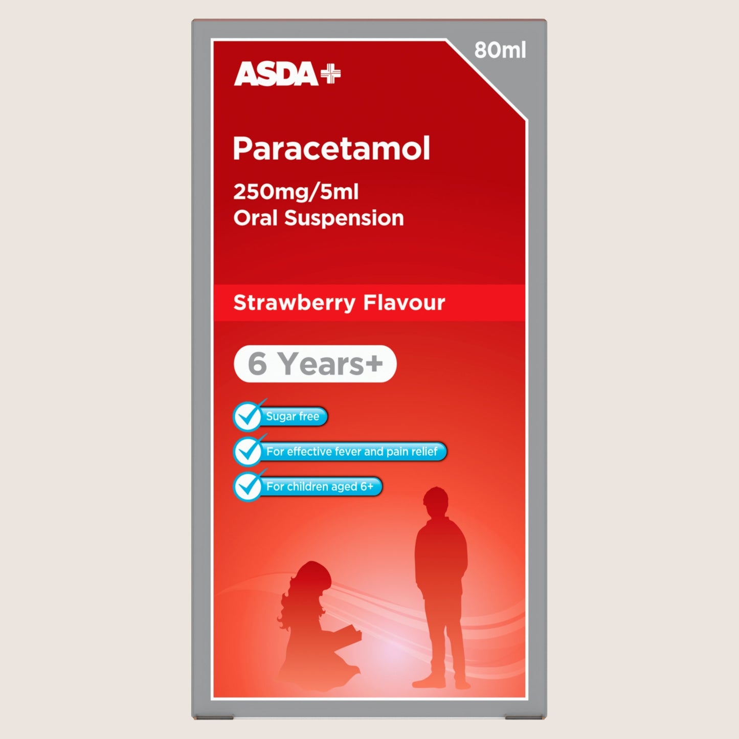 ASDA Paracetamol 250mg/ Strawberry Flavour Oral Suspension 6 Years+