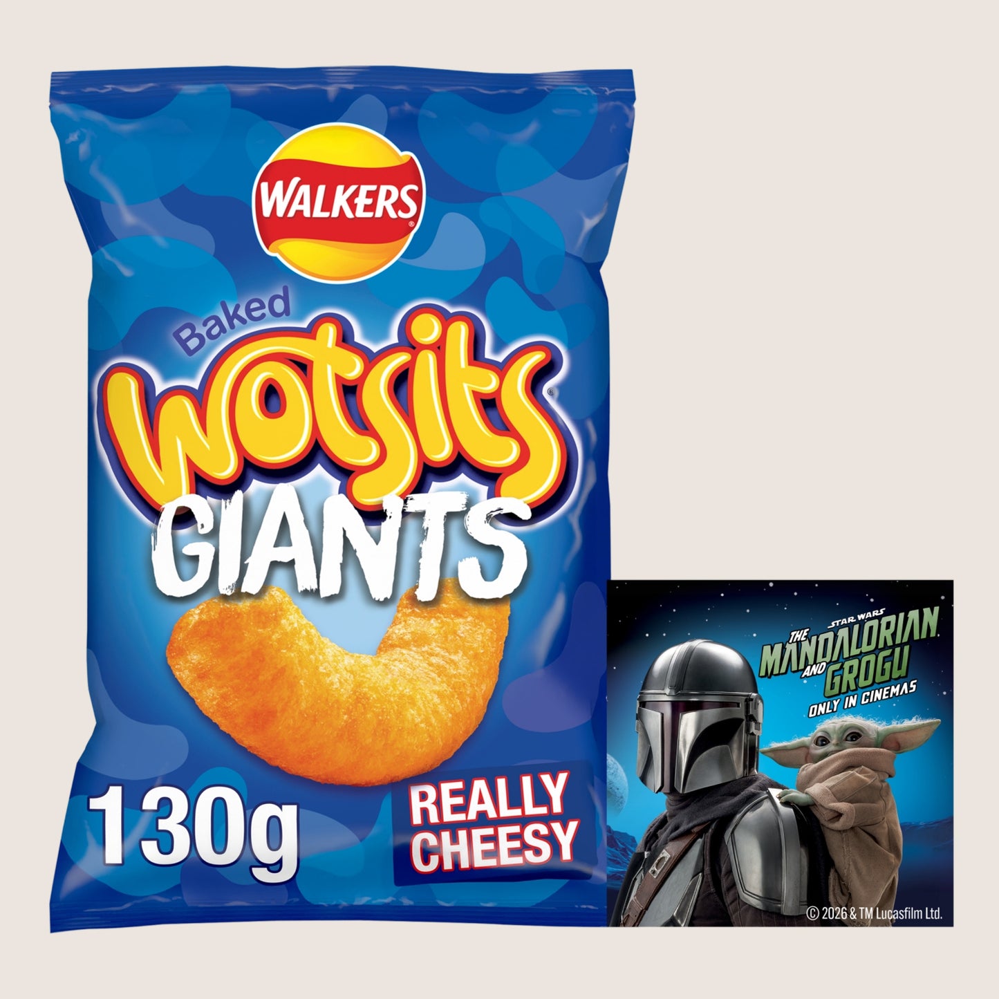 Walkers Wotsits Giants Really Cheesy Sharing Snacks Crisps No Artificial Additives 130g