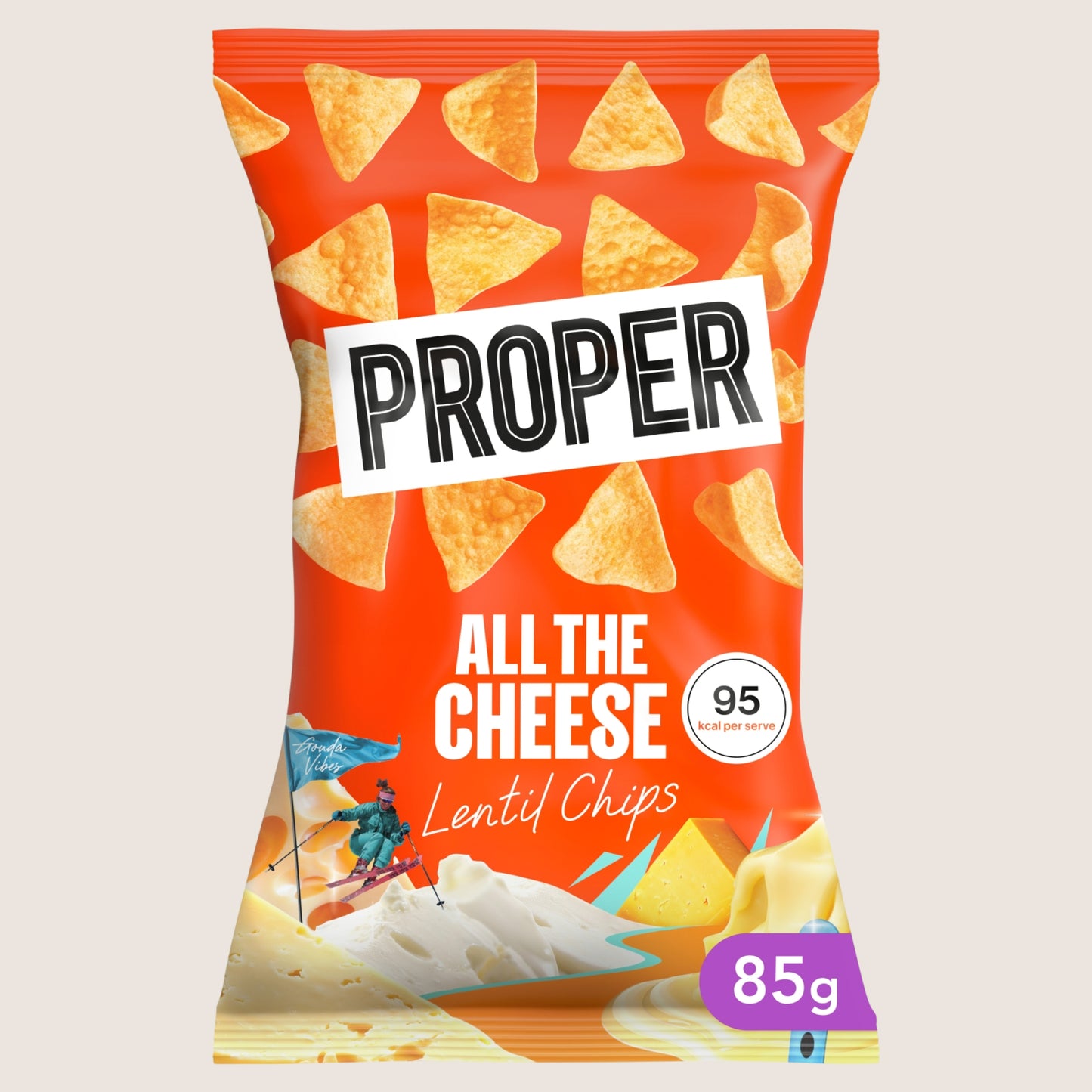 Proper All The Cheese Lentil Chips Gluten Free 85g