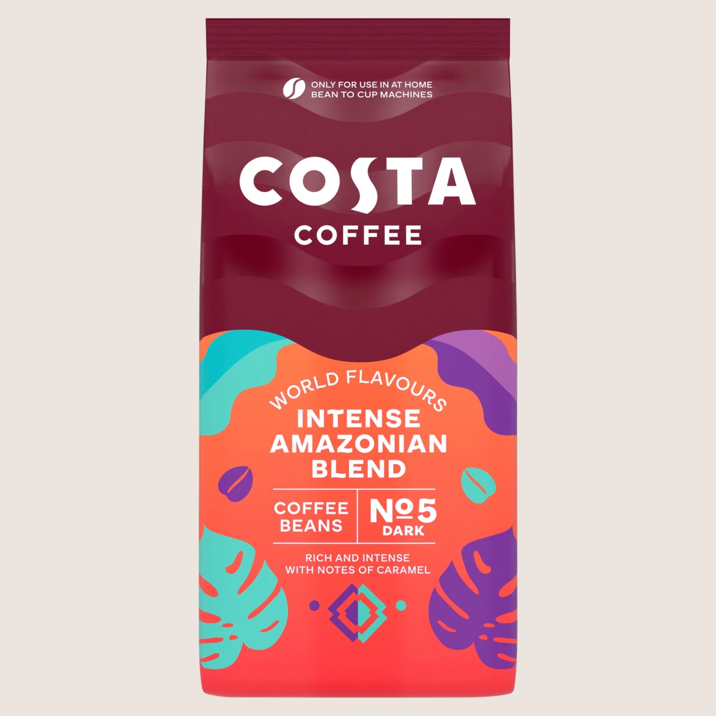 Costa Coffee Intense Amazonian Blend Coffee Beans Rich and Intense 1kg