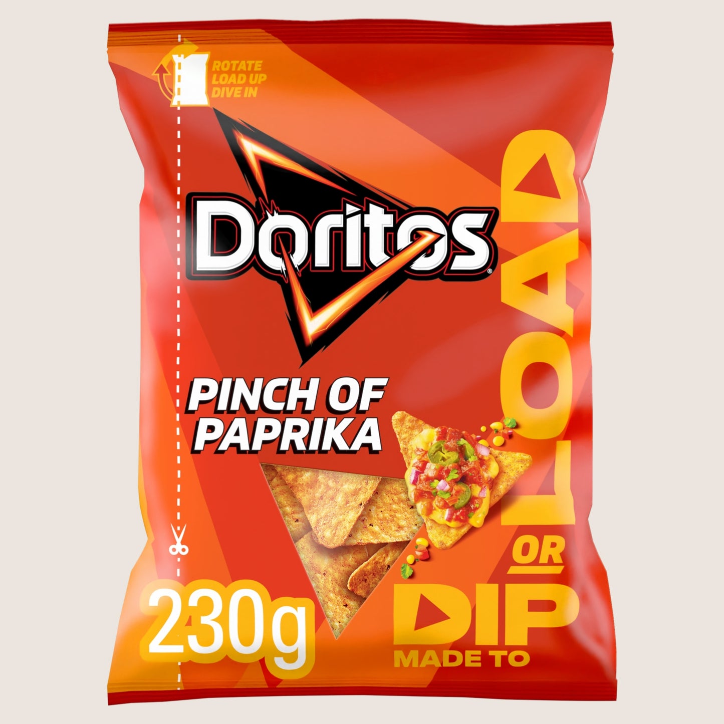 Doritos Dip or Load Paprika Tortilla Chips Sharing Crisps Sharing Size 230g