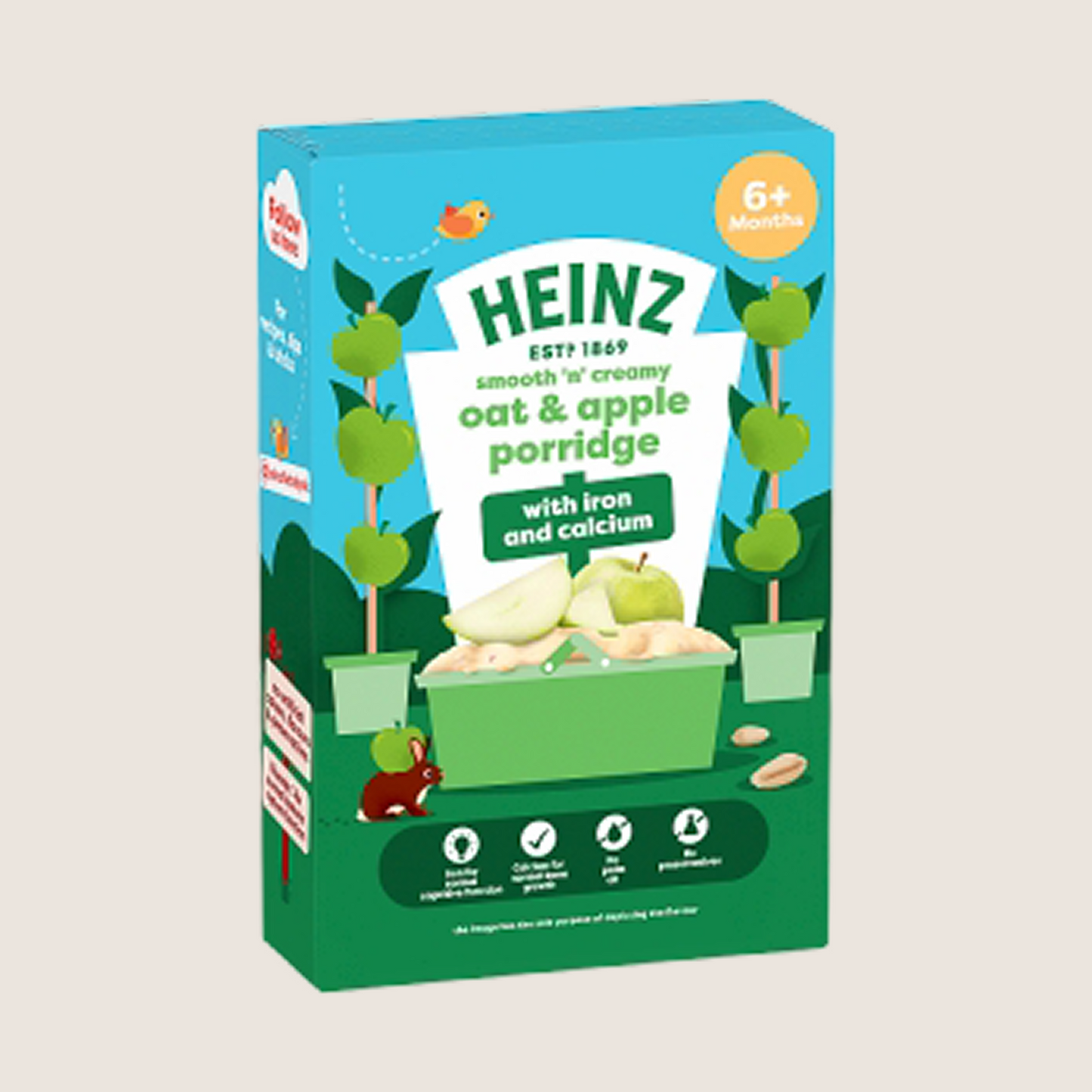 Heinz Baby Food Oat & Apple Porridge 6+ Months No Artificial Additives 125g