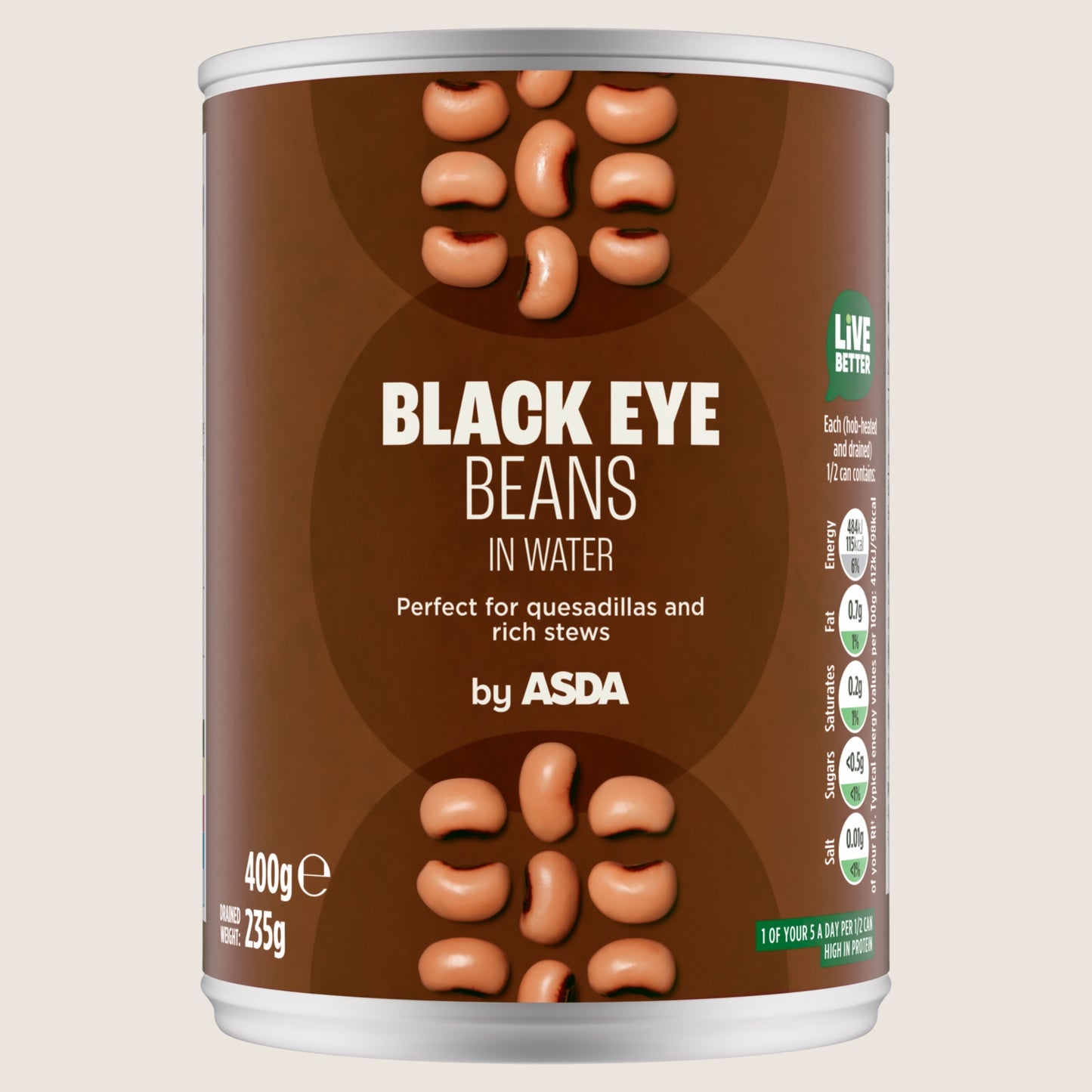 ASDA Black Eye Beans in Water In Spring Water 400g