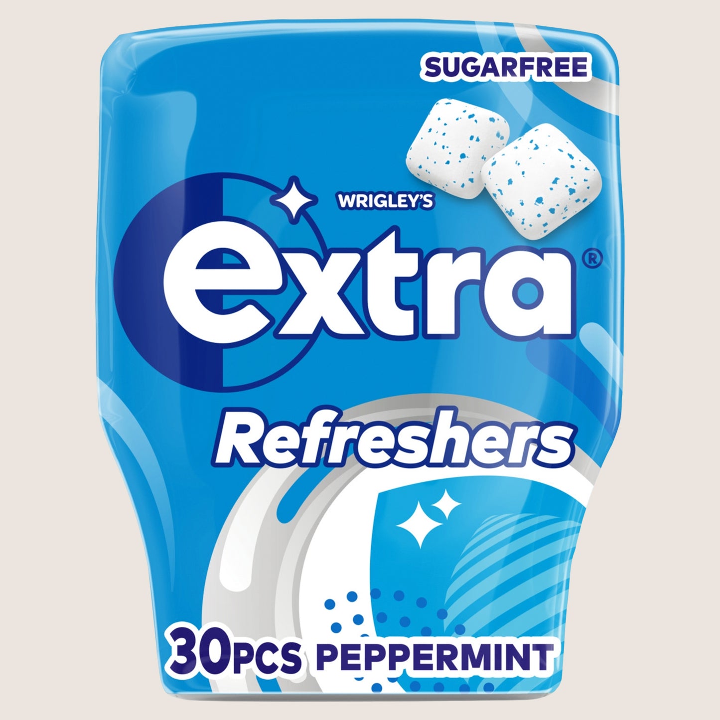 Wrigley's Refreshers Peppermint Sugarfree Chewing Gum Bottle 30 Pieces