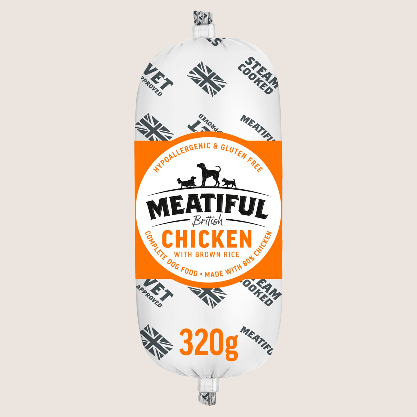 Meatiful British Chicken with Brown Rice Complete Dog Food Hypoallergenic 320g