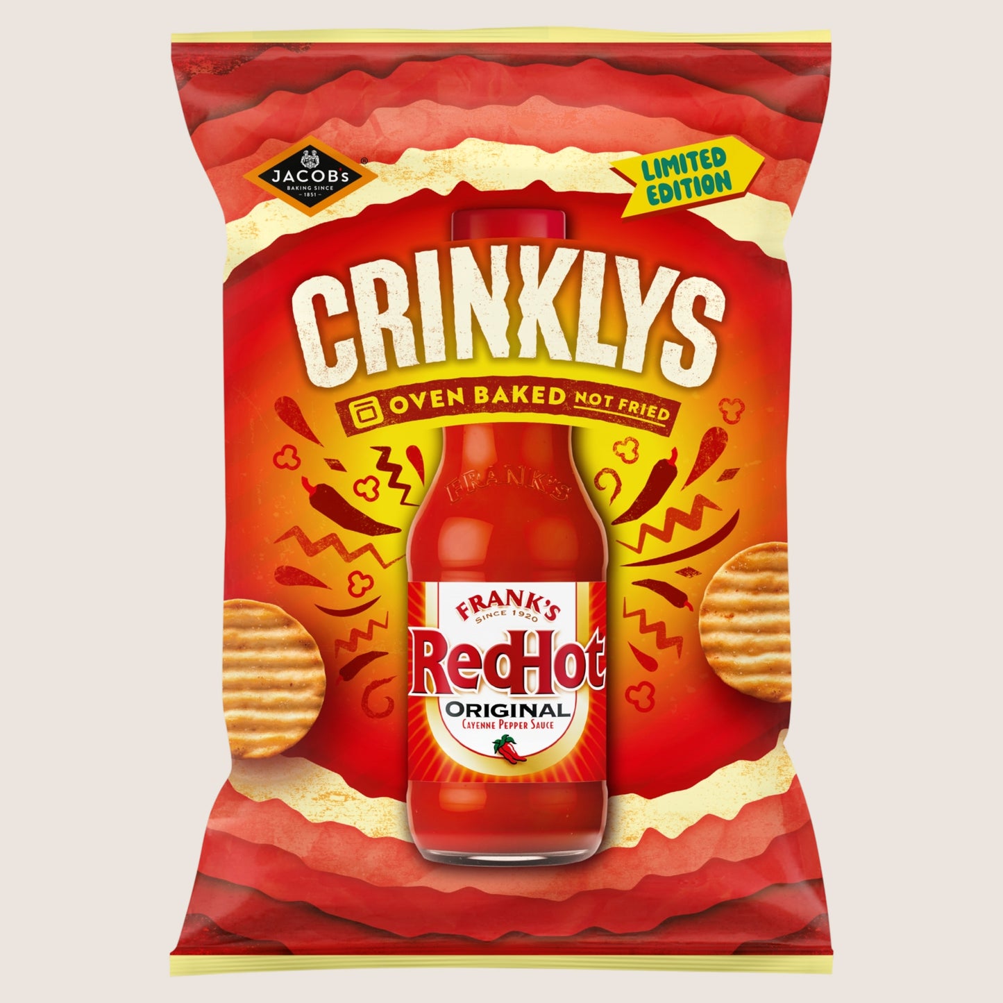 Jacob's Crinklys Frank’s RedHot Multipack 150g