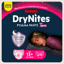 Huggies DryNites Girls Pyjama Pants for Bedwetting 13+ Yrs 48- MEGA Pack 20 pants Gentle Formula 60kg