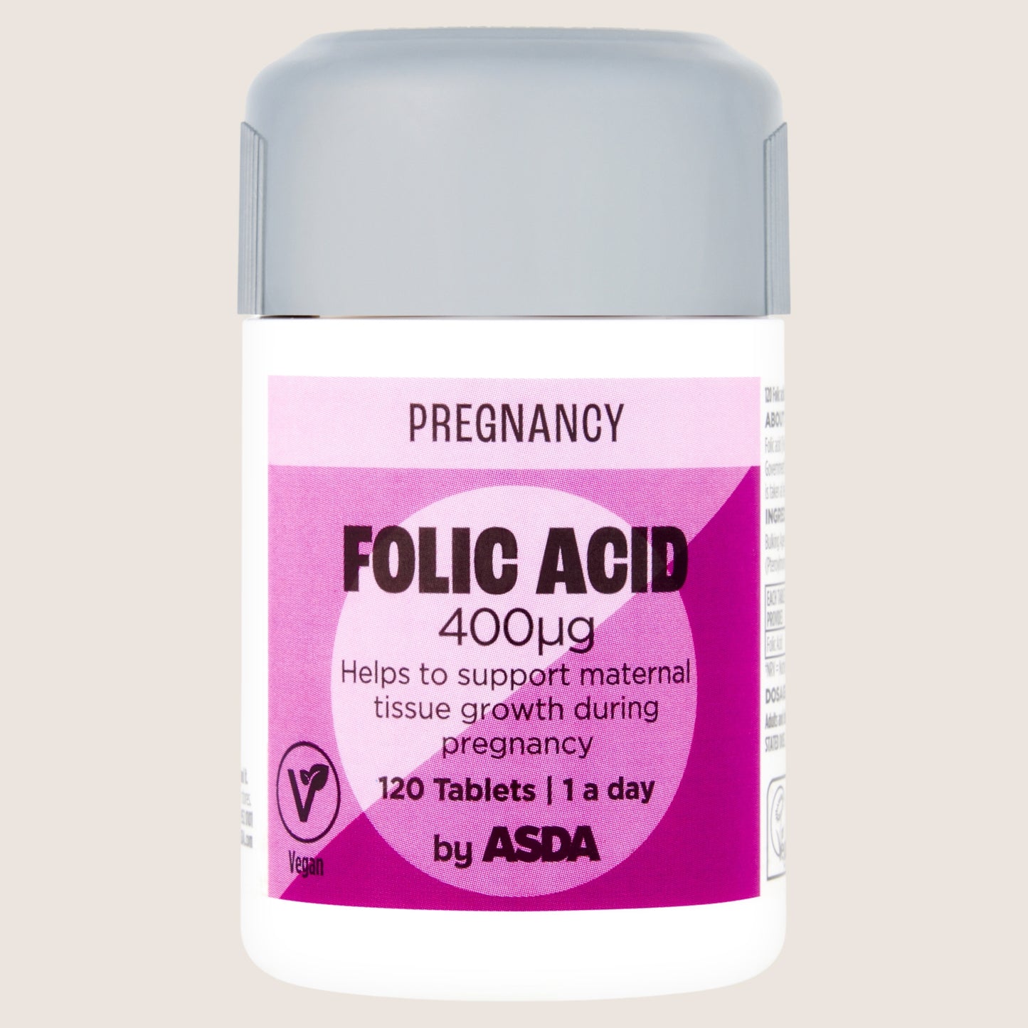 ASDA Pregnancy Folic Acid 400 μg 120 Tablets