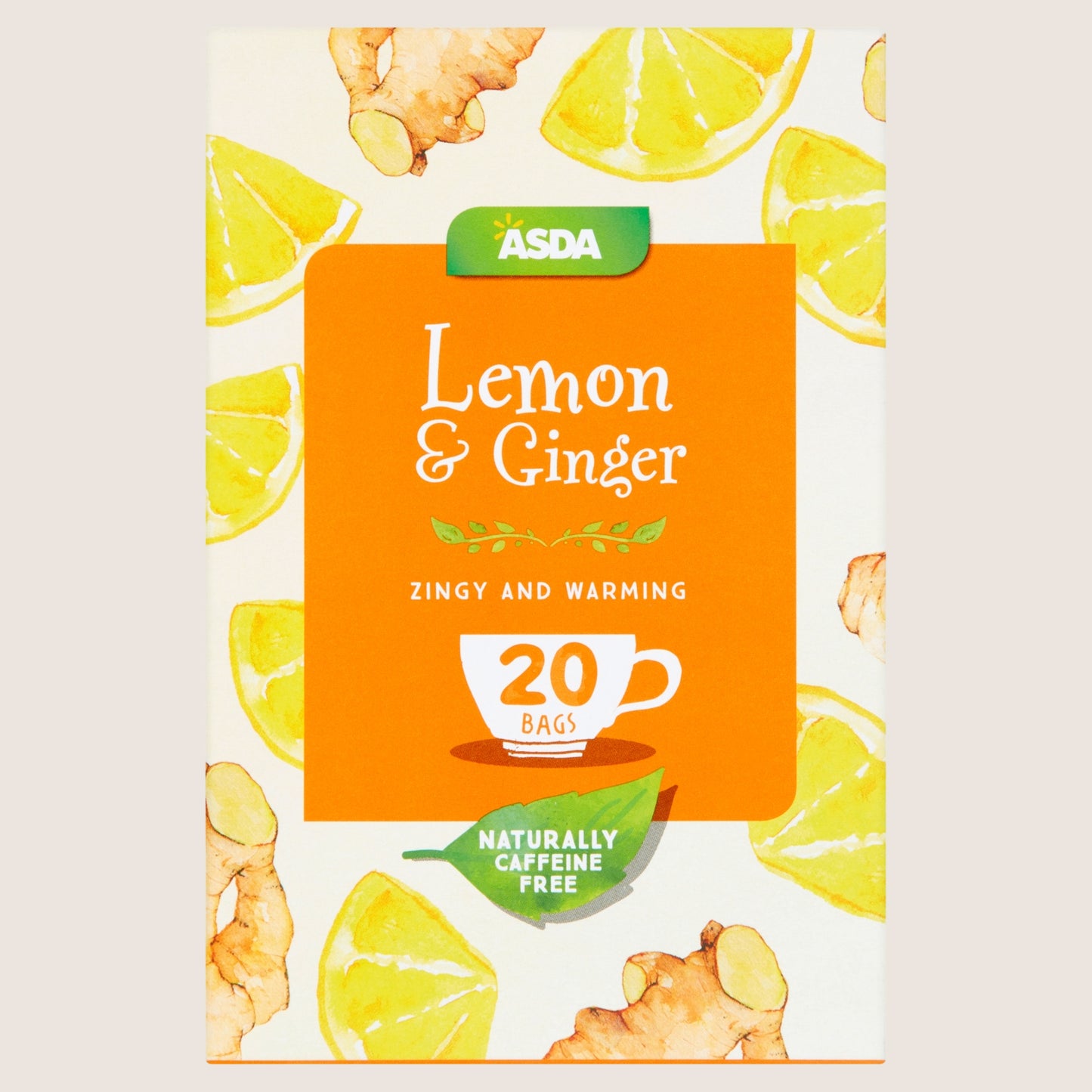 ASDA 20 Lemon & Ginger Infusion Tea Bags No Artificial Additives 40g