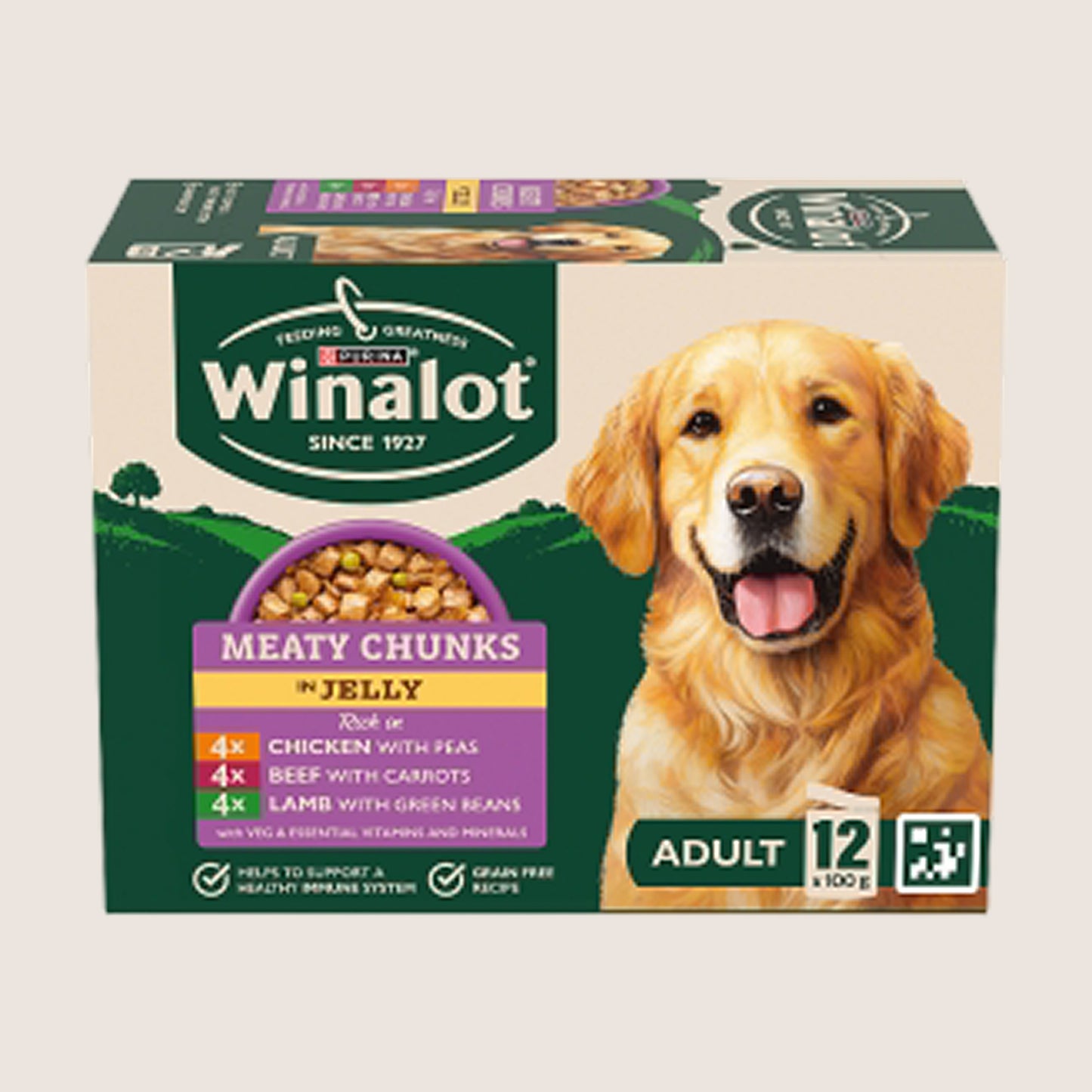 Winalot Meaty Chunks Mixed in Jelly Wet Dog Food Grain Free 12x100g