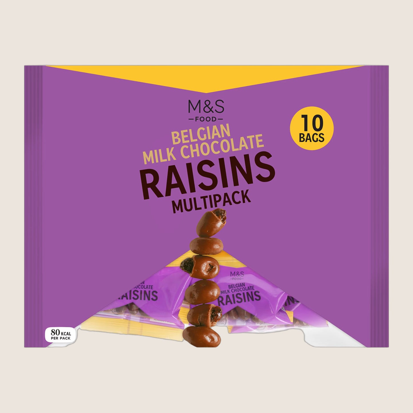 M&S Belgian Milk Chocolate Raisins Multipack 180 g