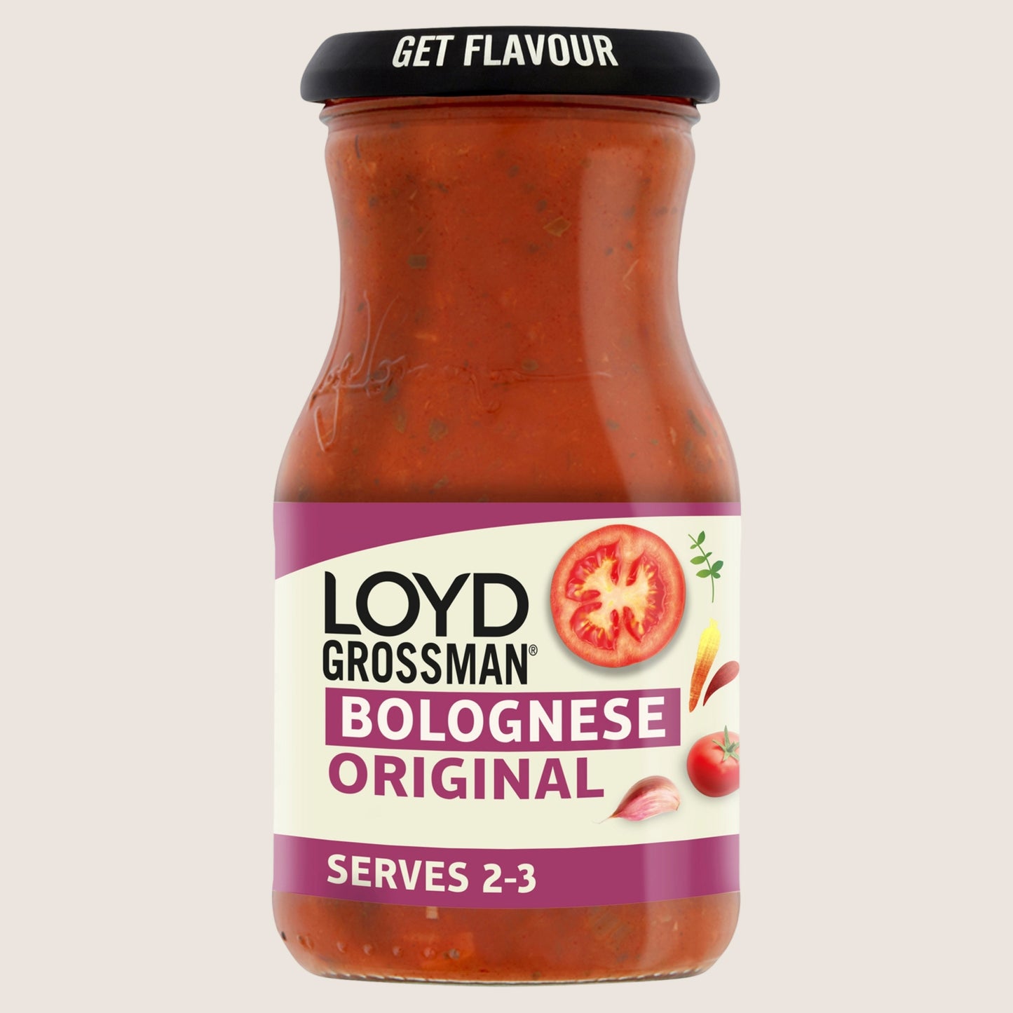 Loyd Grossman Bolognese Original Tomato Pasta Sauce Jar No Artificial Additives 350g