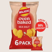Walkers Baked Sea Salt Snacks Crisps Baked Not Fried 6 x 22g