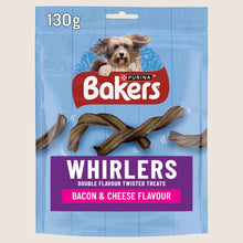 Bakers Whirlers Bacon and Cheese Dog Treats With Omega Oils 130g