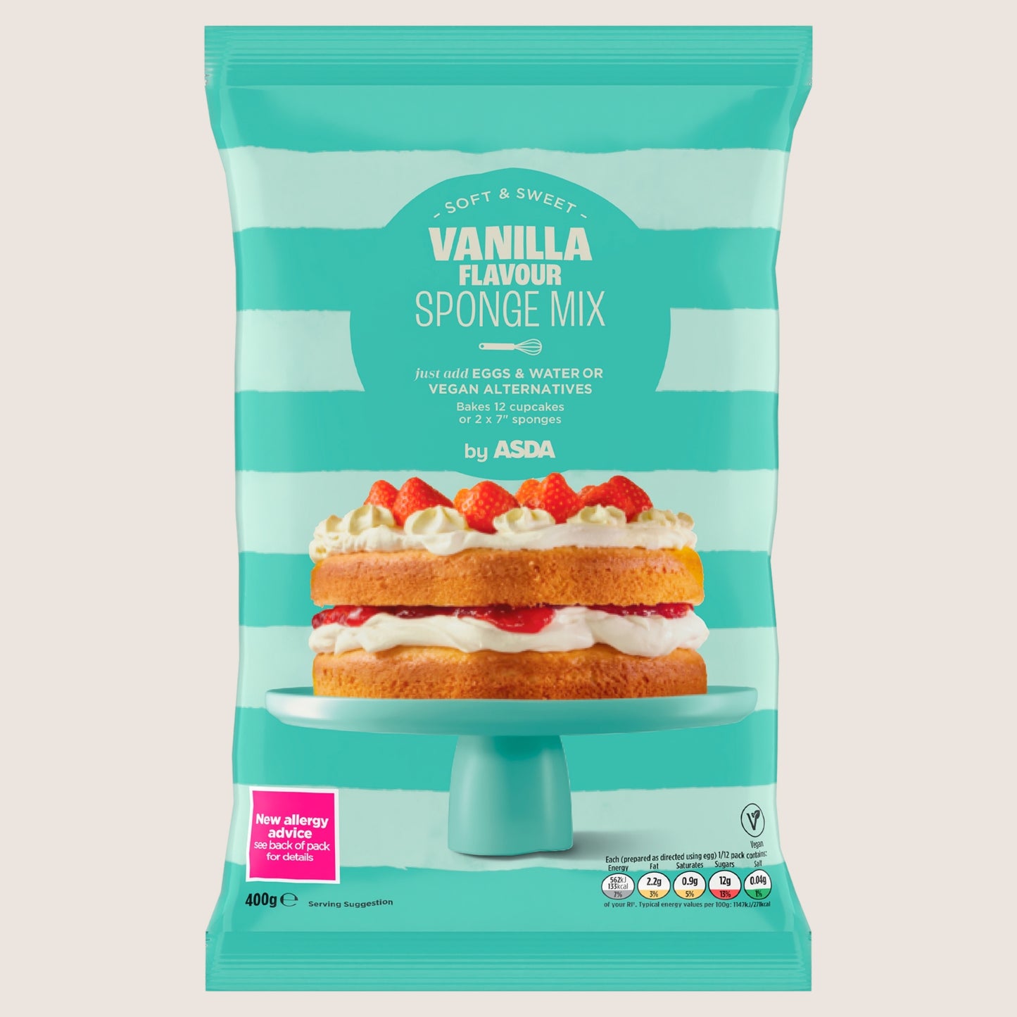 ASDA Vanilla Flavour Sponge Mix Fortified with Vitamins 400g