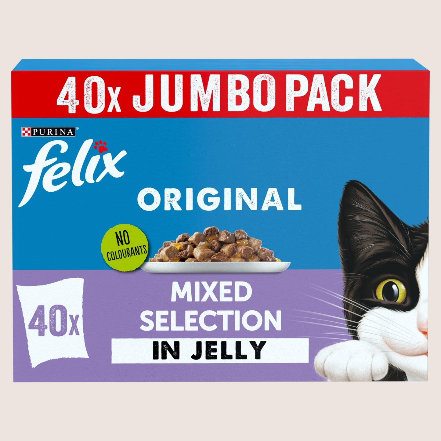 Felix Original Mixed Selection in Jelly Wet Cat Food With Omega Oils 40x85g
