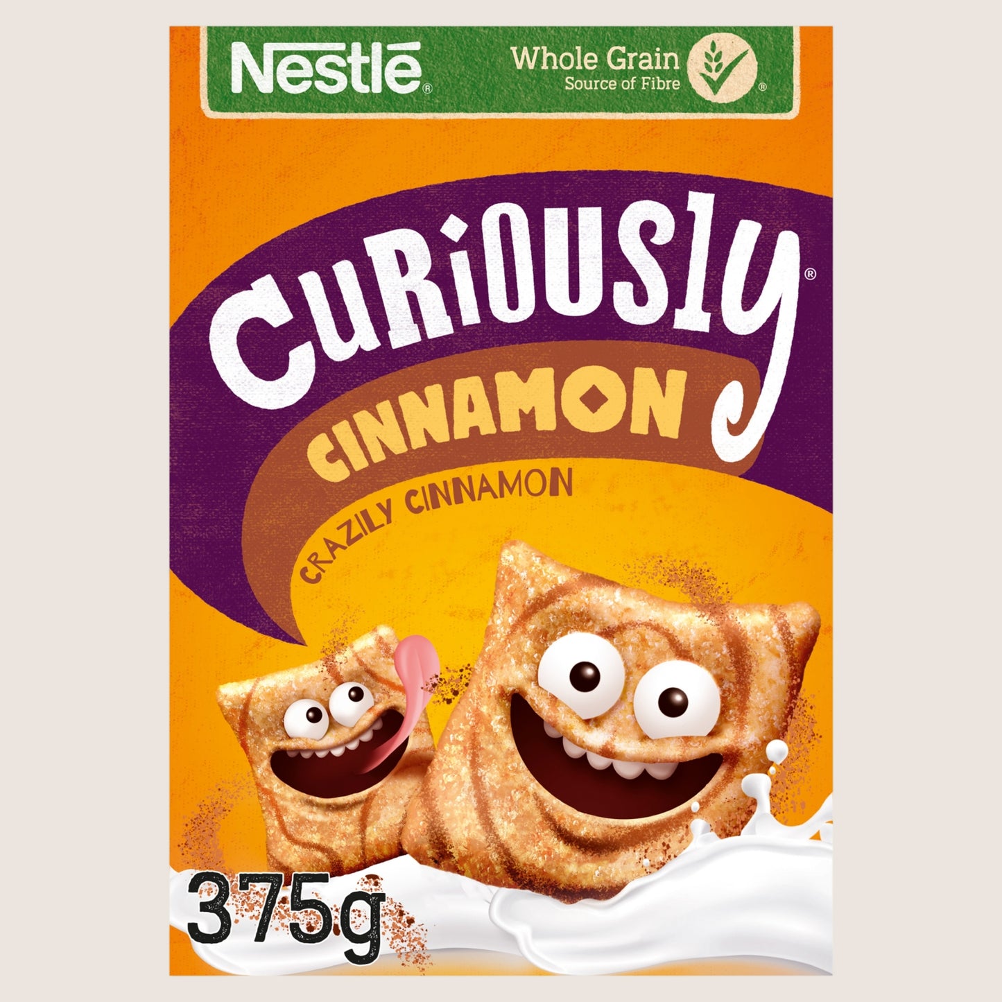 Nestle Curiously Cinnamon Breakfast Cereal Vitamin Fortified 375g