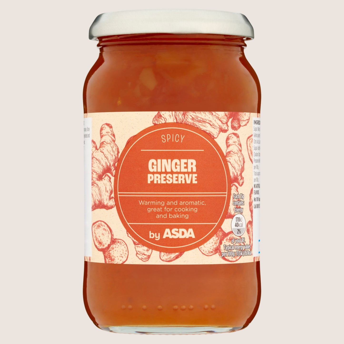 ASDA Spicy Ginger Preserve No Artificial Additives 454g