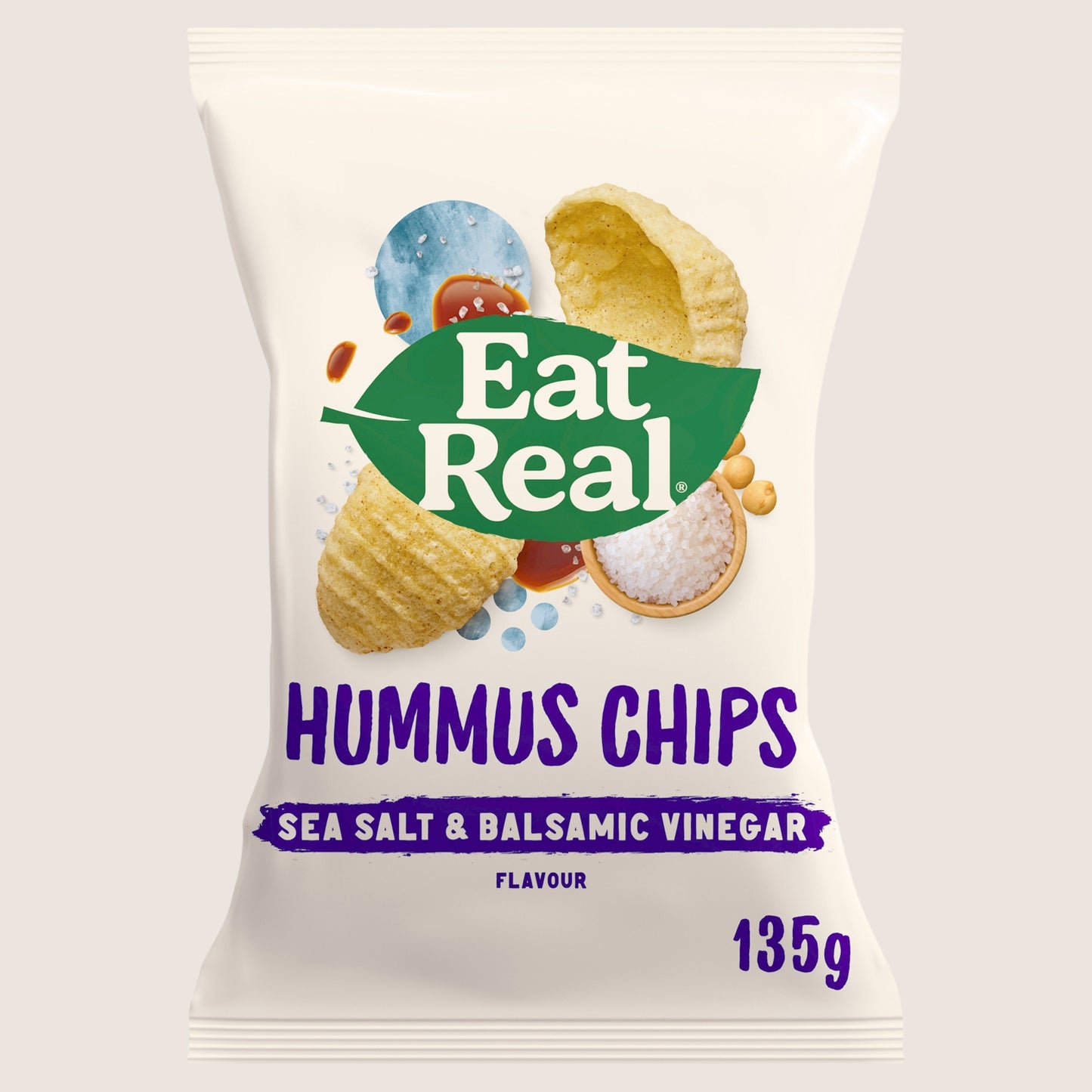 Eat Real Hummus Chips Sea Salt & Balsamic Vinegar Flavour Gluten Free 135g