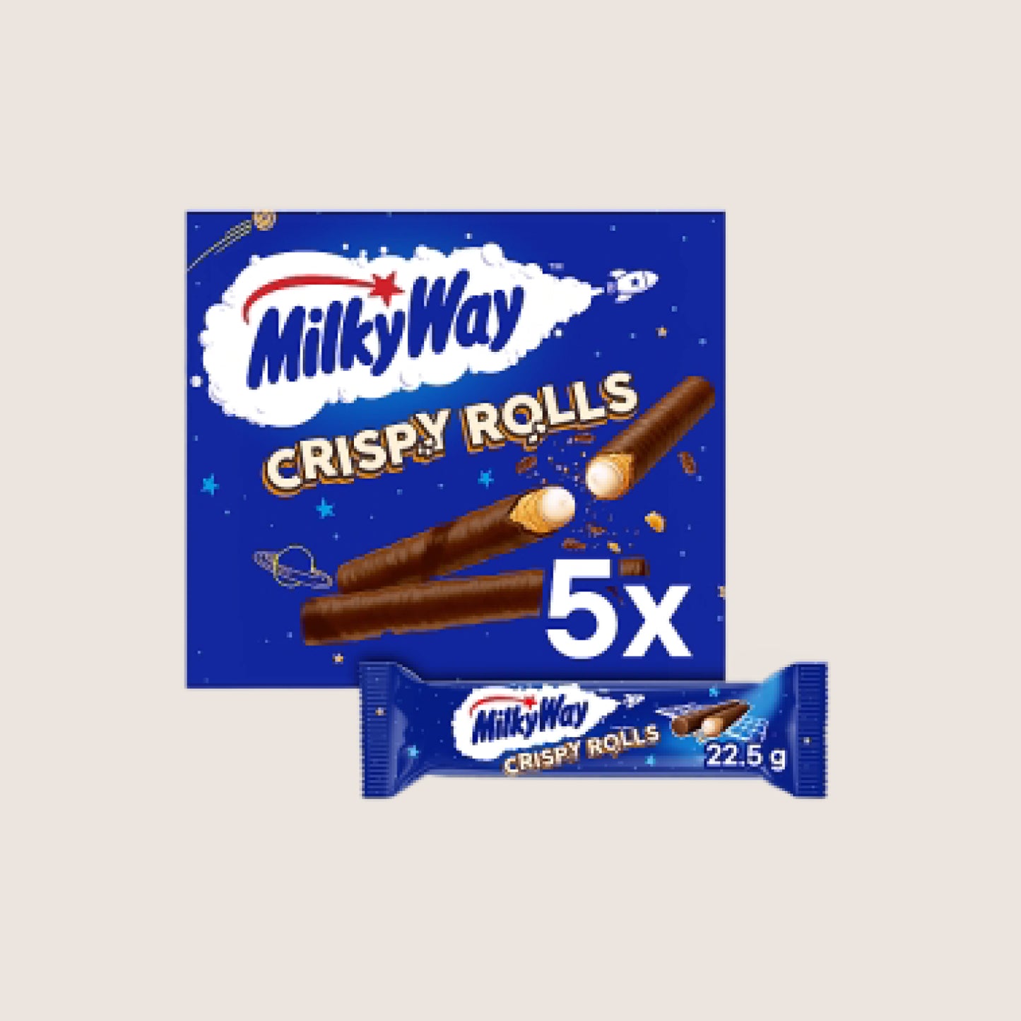 Milky Way Crispy Rolls Biscuit & Milk Chocolate 5 Pack 5 x 22.5g