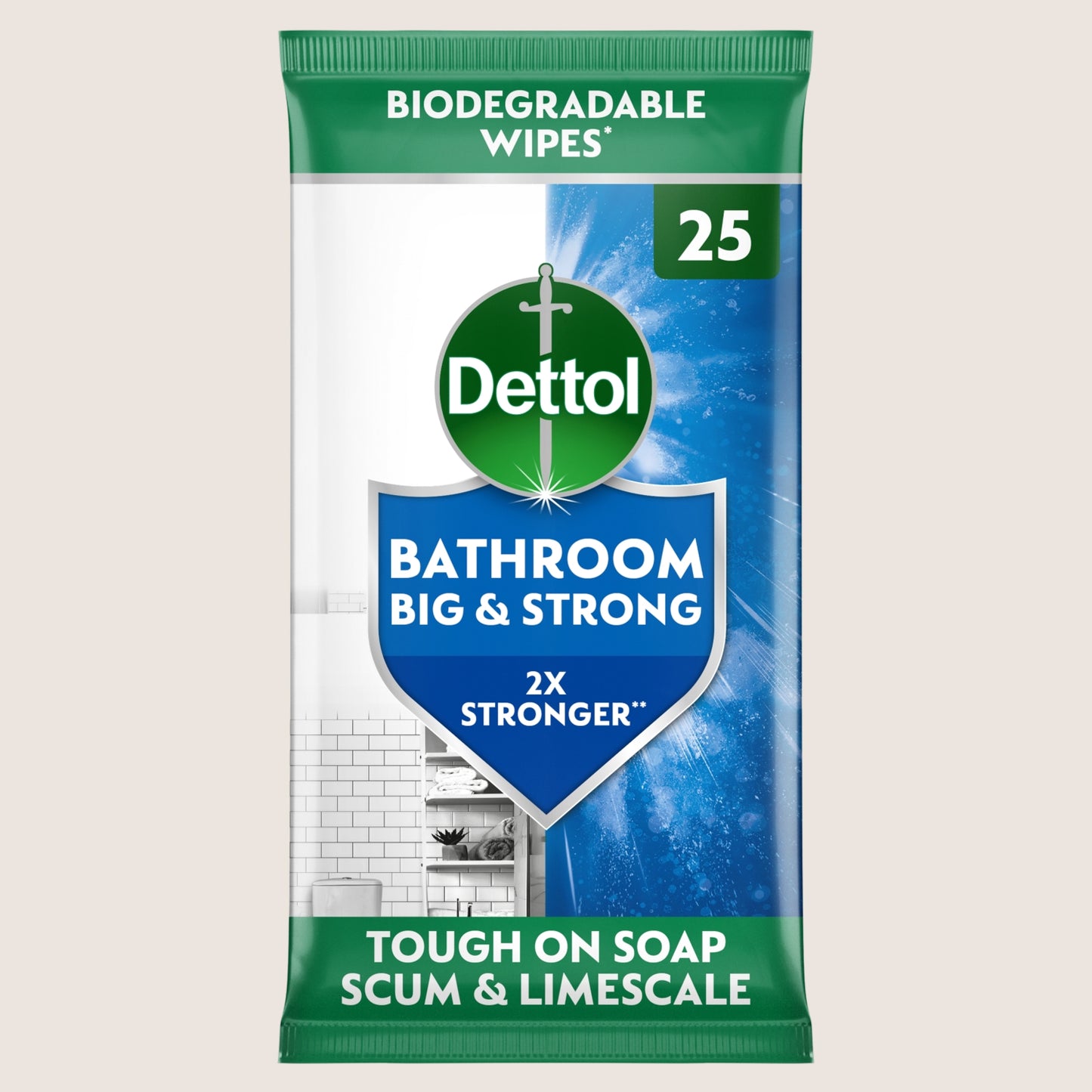 Dettol 25 Big & Strong Bathroom Cleaning Wipes