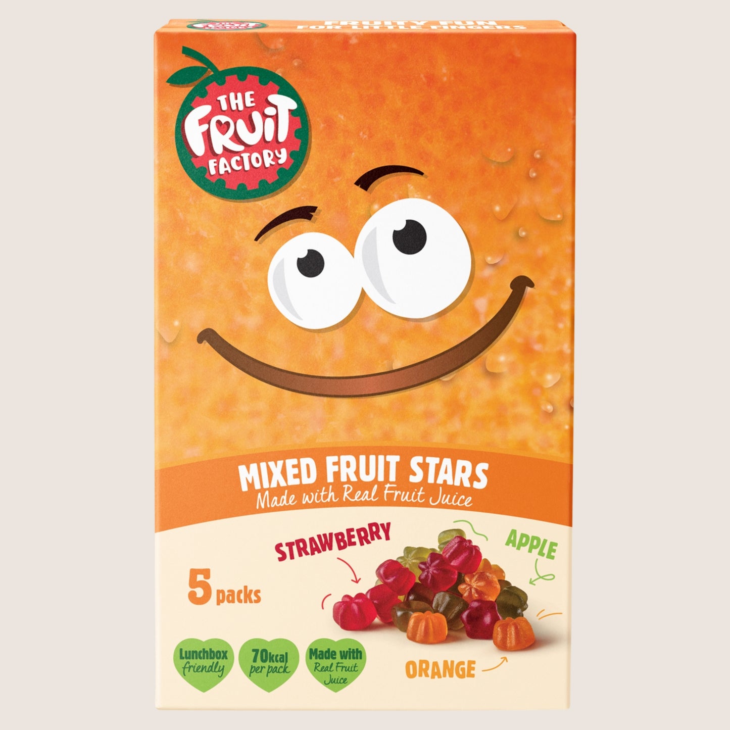 The Fruit Factory Mixed Fruit Stars No Artificial Additives 5 x 20g