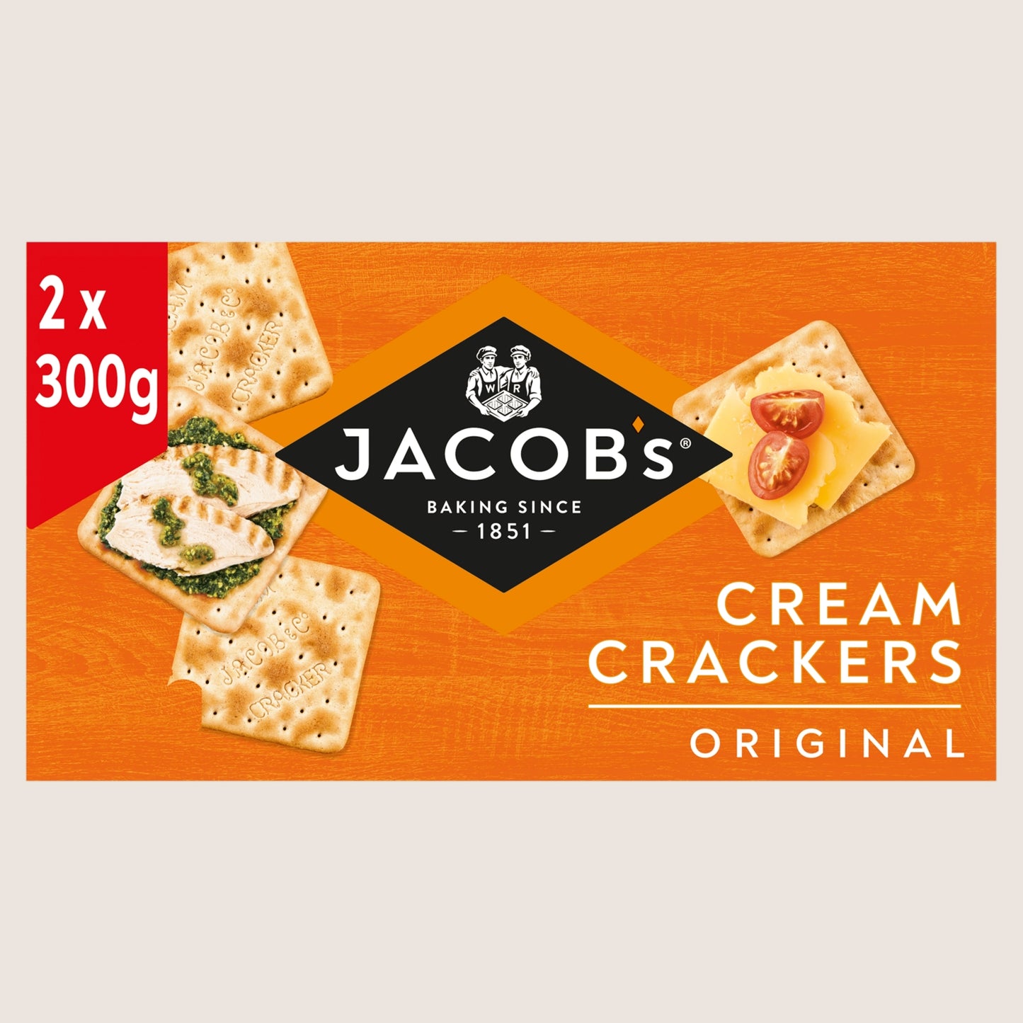 Jacob's Original Cream Crackers Free From Artificial Additives 2x300g