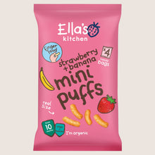 Ella's Kitchen Strawberry + Banana Mini Puffs from 10 Months Gentle Formula 4 x 8g