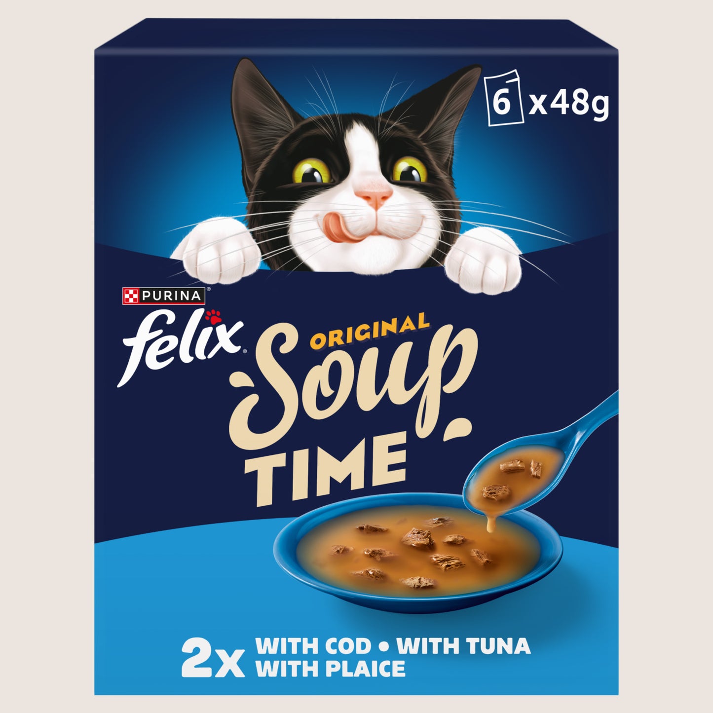 Felix Soup Time Fish Selection Wet Cat Food Nutritionally Complete 6x48g