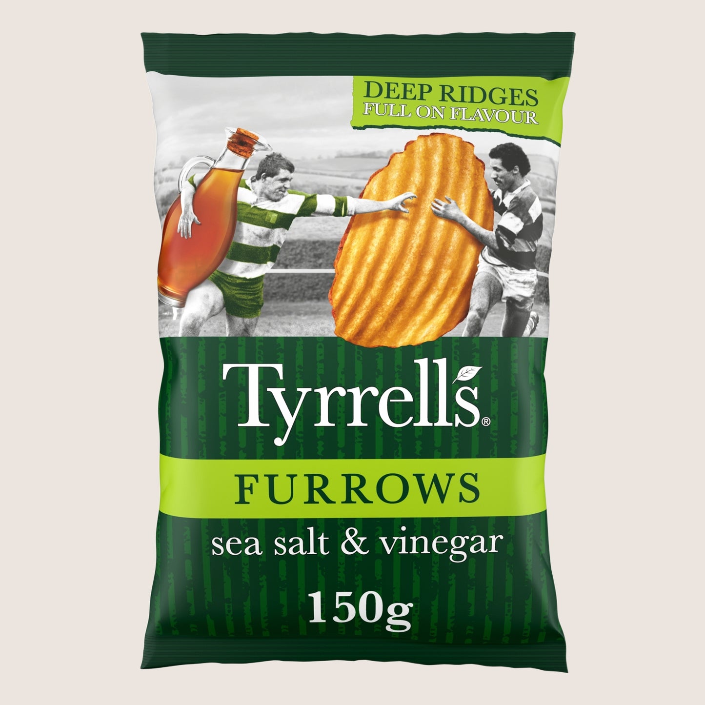 Tyrrells Tyrrells Furrows Sea Salt & Vinegar Sharing Crisps No Artificial Additives 150g