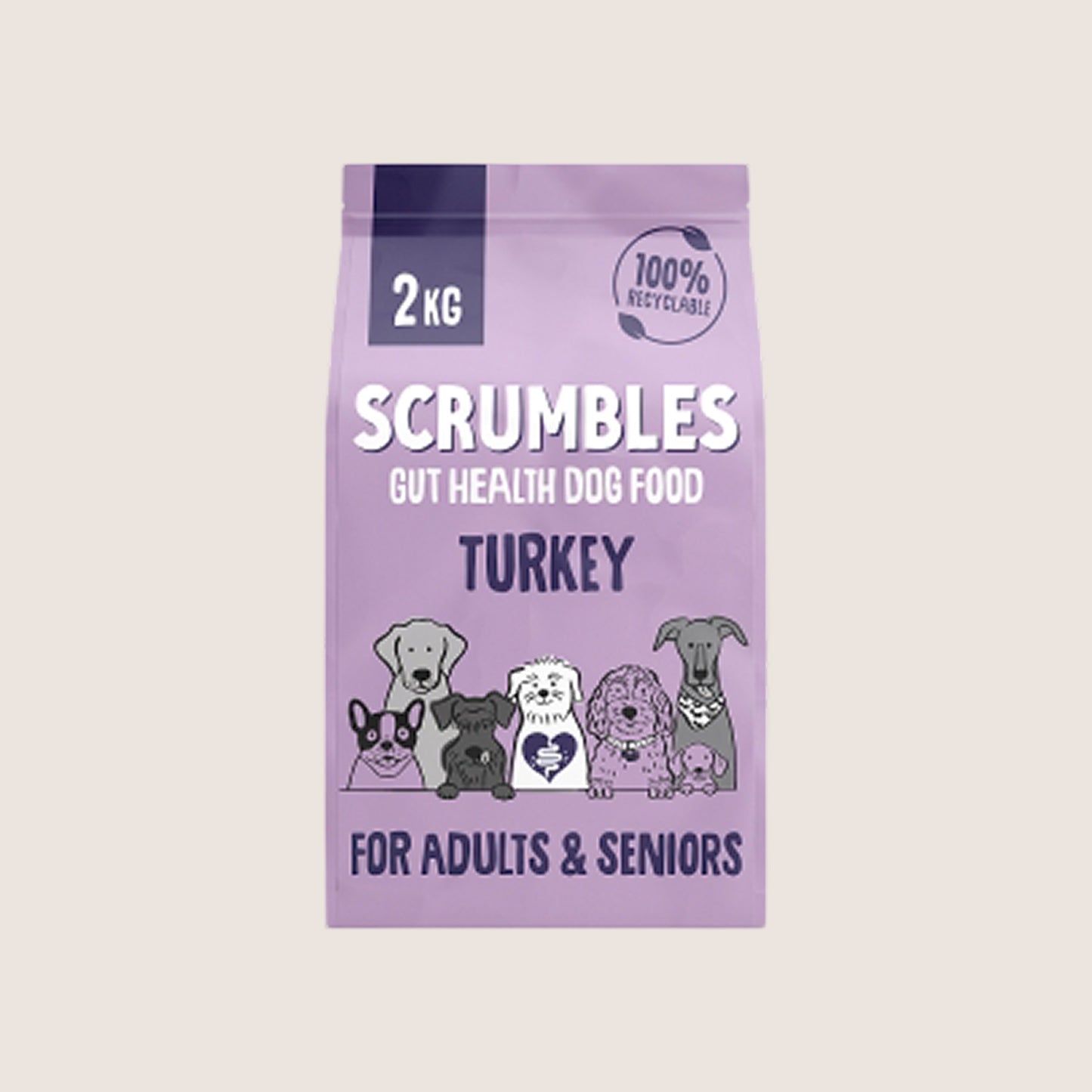Scrumbles Adult & Seniors Turkey Dry Dog Food Grain Free 2kg