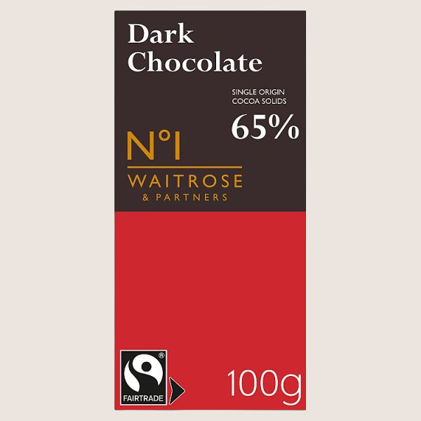 Waitrose No.1 Dark Chocolate 65% Pure Indulgence 100G