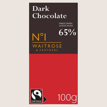 Waitrose No.1 Dark Chocolate 65% Pure Indulgence 100G