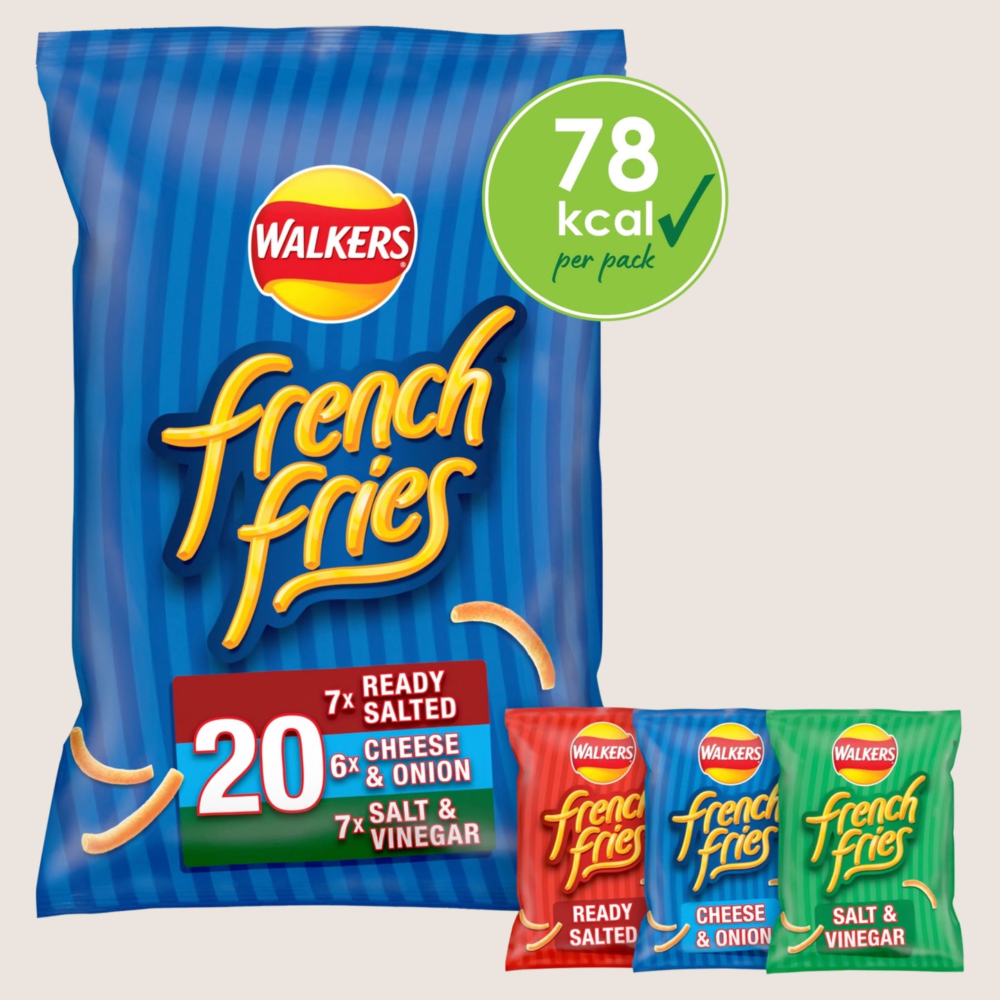 Walkers French Fries Variety Crisps Snacks Multipack 20 x 18g