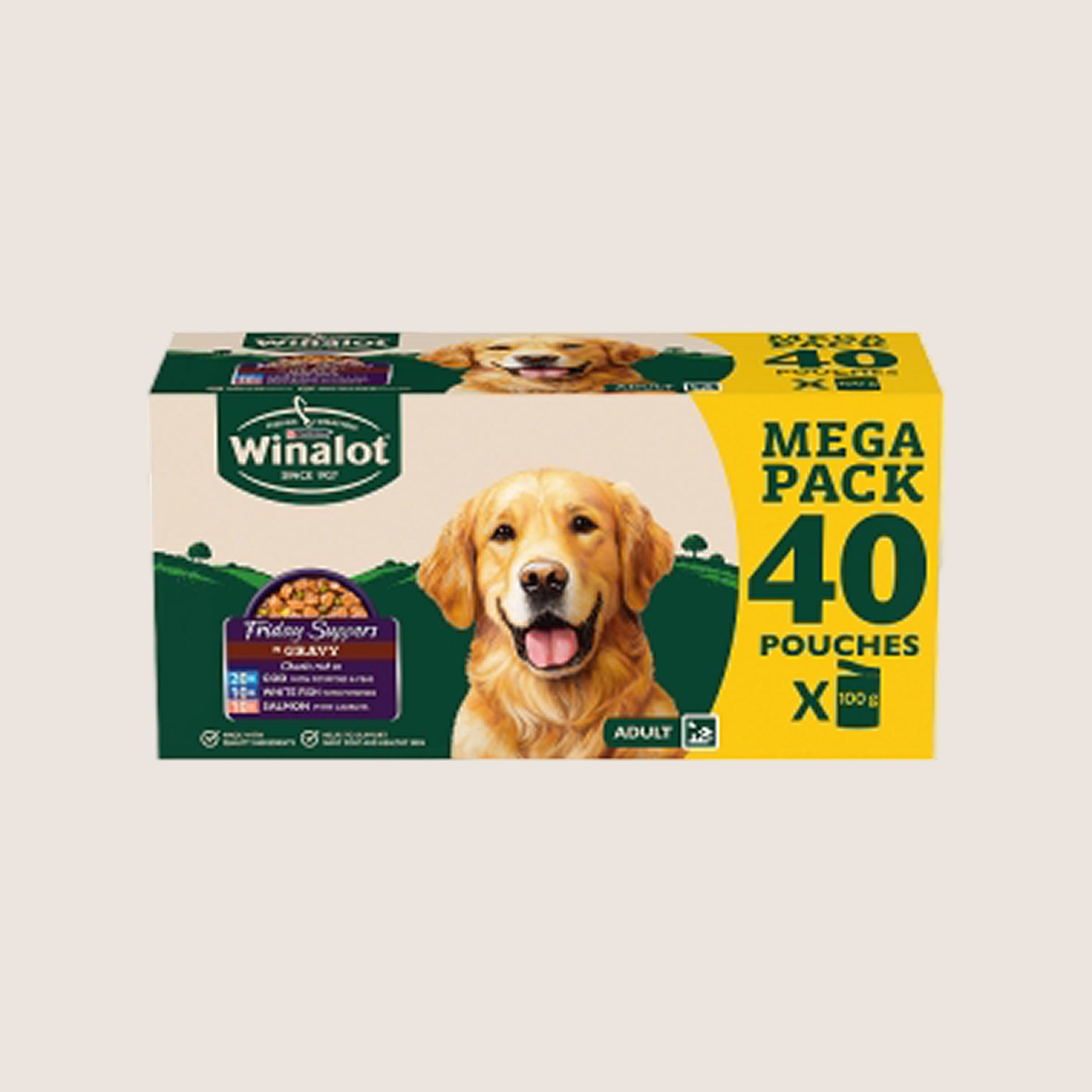 Winalot Friday Suppers Mixed in Gravy Wet Dog Food With Omega Oils 40x100g