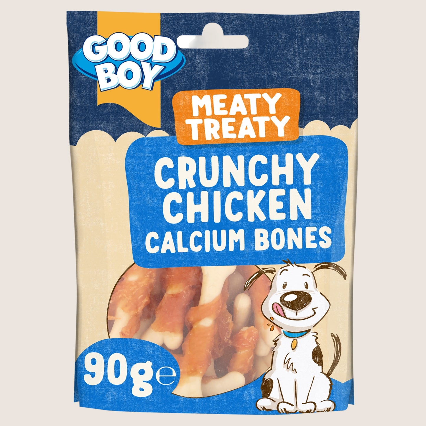 Good Boy Meaty Treaty Crunchy Chicken Calcium Bones No Artificial Additives 90g