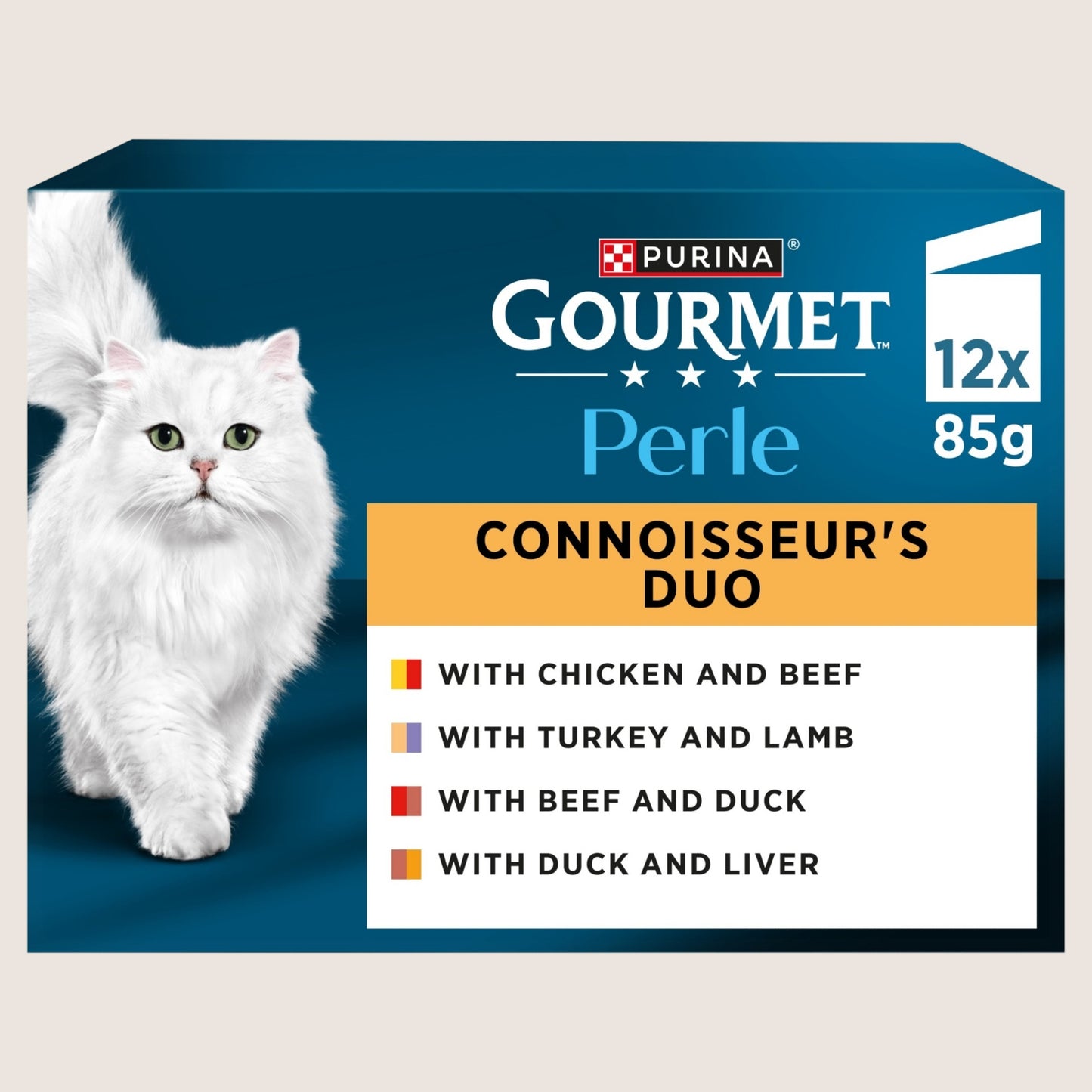 Gourmet Perle Mini Fillets in Gravy Connoisseur's Duo Wet Cat Food No Artificial Additives 12x85g